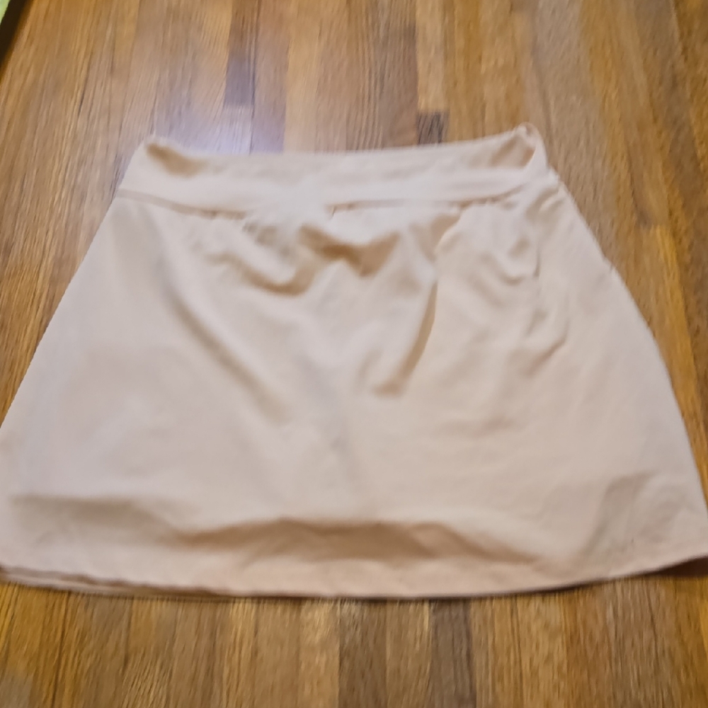 SHEIN Girls 11-12Y Light Peach Tennis Golf Pull On Elastic Waist Round Skort‎